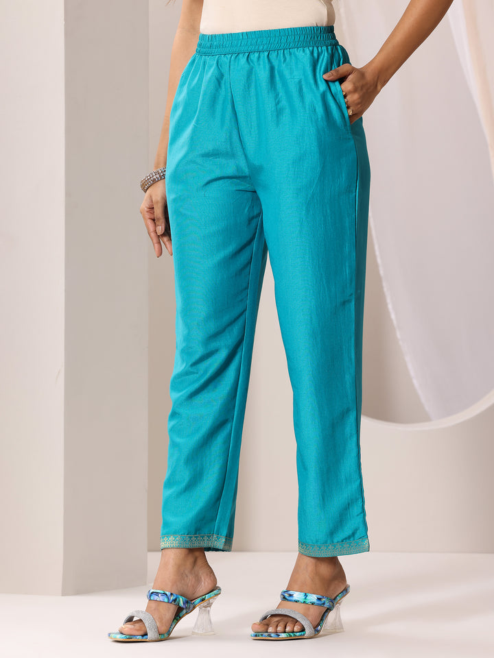 Rama Woven Design Silk Blend Straight Suit Set With Dupatta