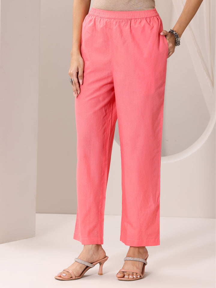 Coral Printed Cotton Straight Suit Set With Dupatta