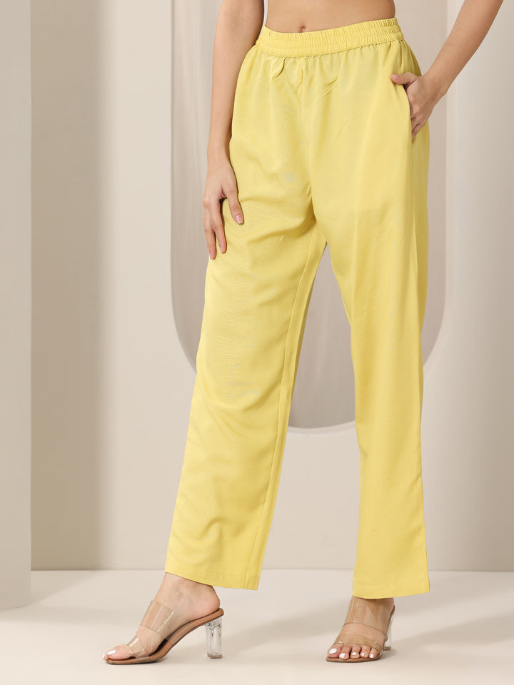 Yellow Woven Design Chanderi Silk Straight Suit Set With Dupatta