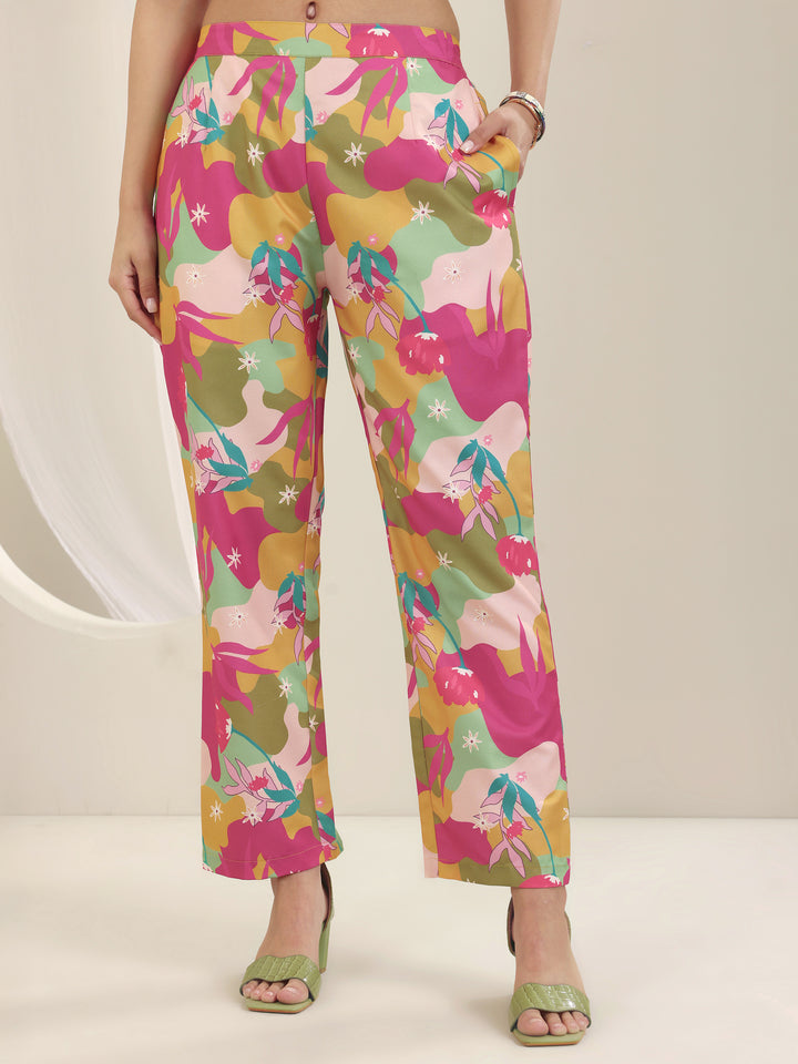 Multi Printed Cotton Blend Straight Kurta Set