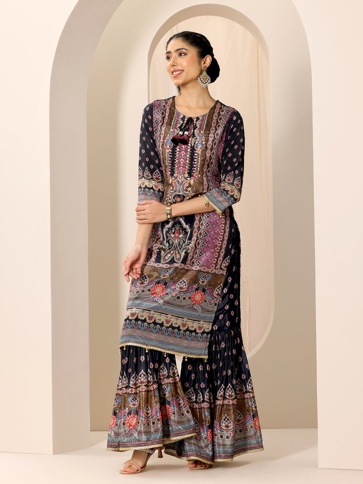 Multi Printed Chinon Straight Suit Set With Dupatta