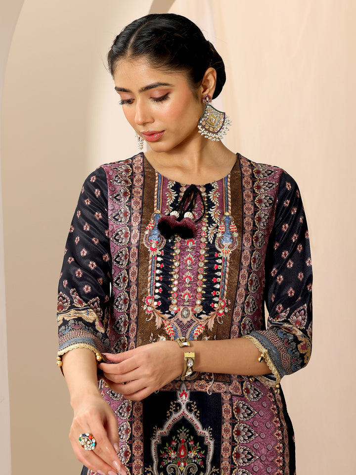 Multi Printed Chinon Straight Suit Set With Dupatta