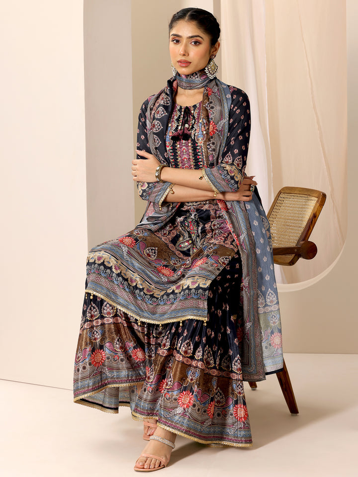 Multi Printed Chinon Straight Suit Set With Dupatta