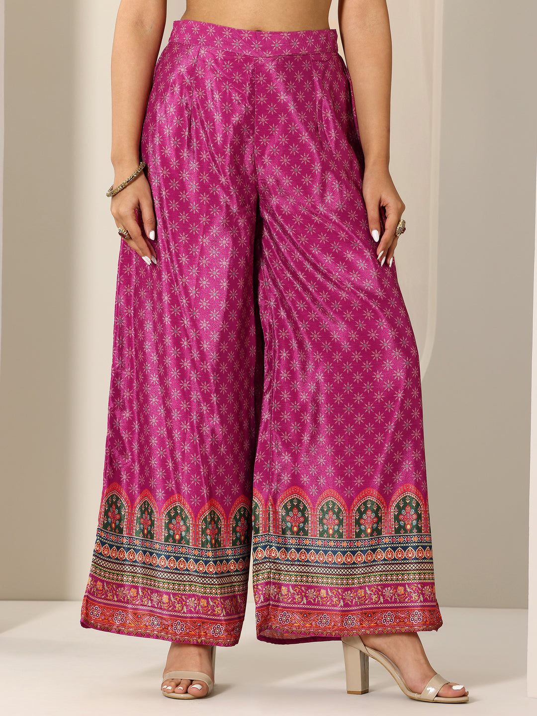 Pink Printed Chinon Straight Suit Set With Dupatta