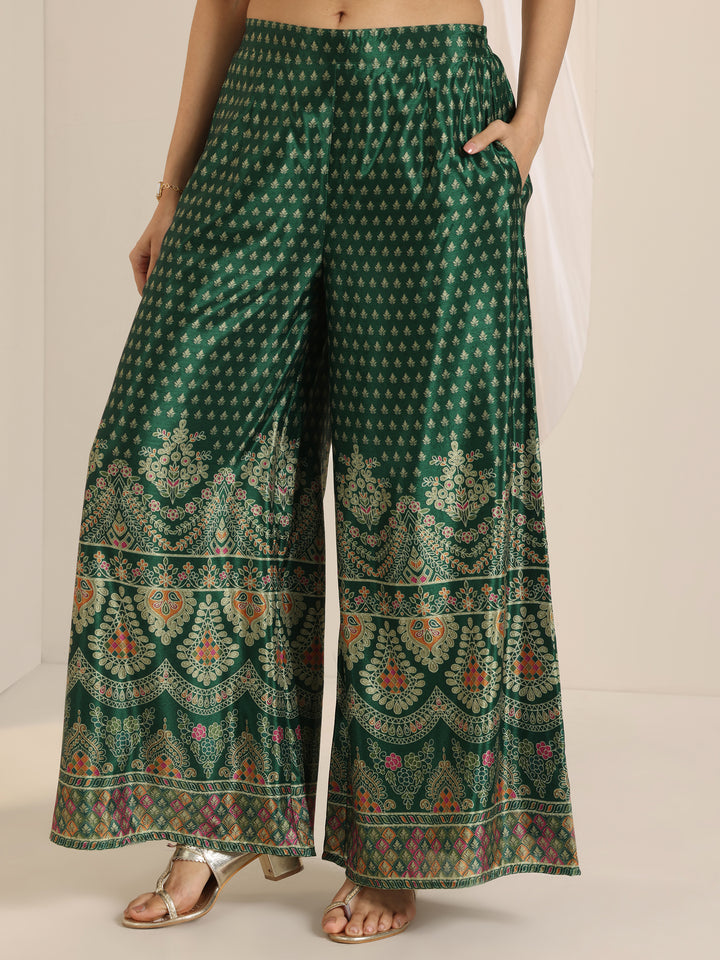 Green Printed Chinon Straight Suit Set With Dupatta