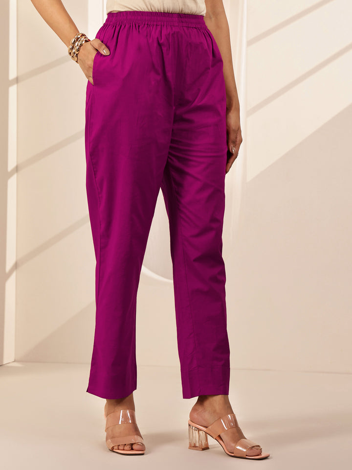 Pink Printed Cotton Straight Suit Sets With Dupatta