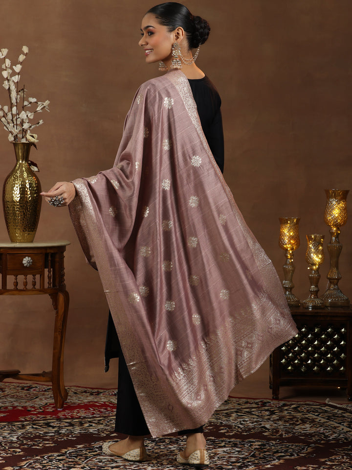 Black Yoke Design Silk Blend Straight Suit With Dupatta