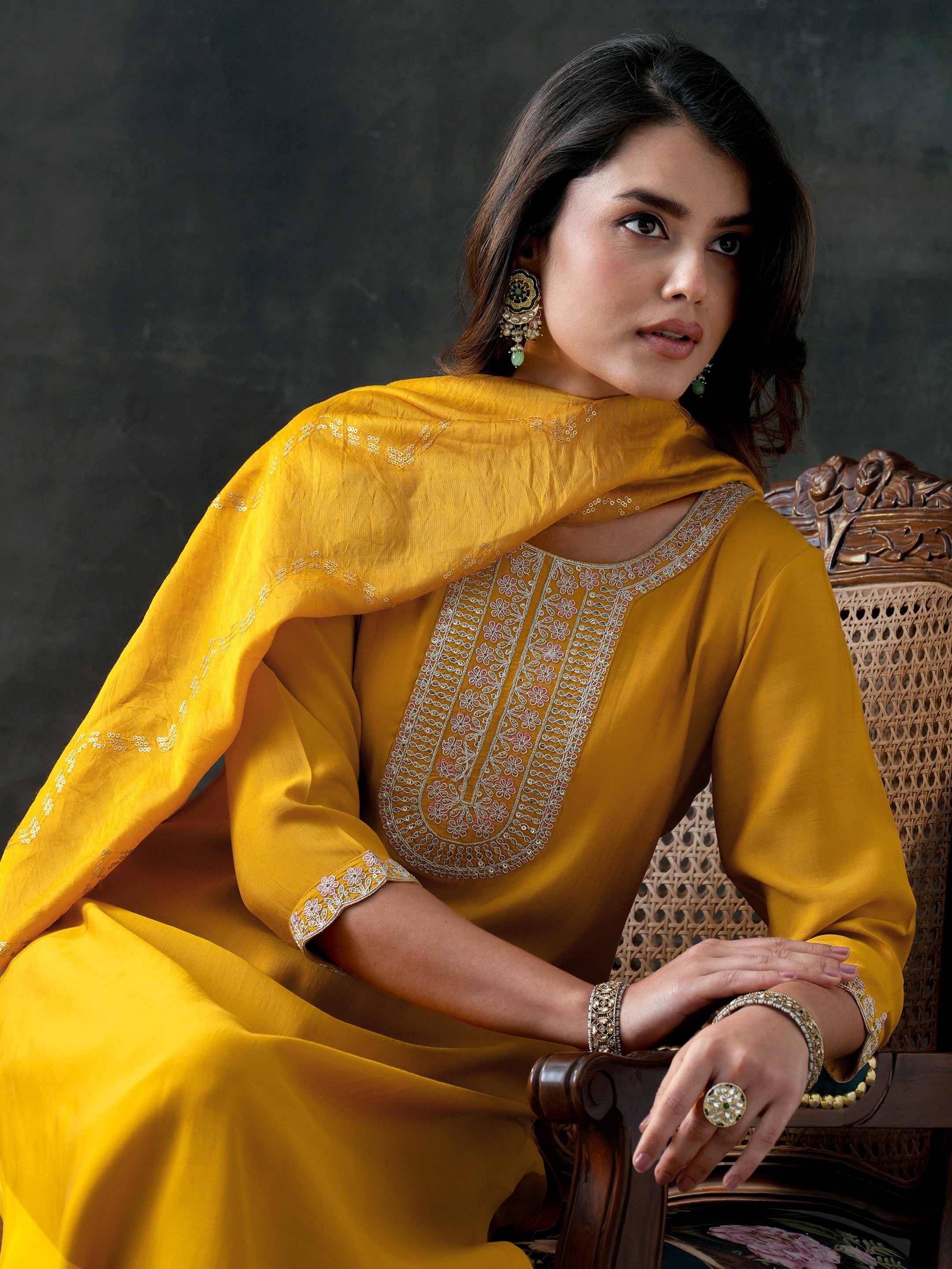 Buy Yellow Yoke Design Silk Blend Straight Suit With Dupatta Online At buy-yellow-yoke-design-silk-blend-straight-suit-with-dupatta-online-at