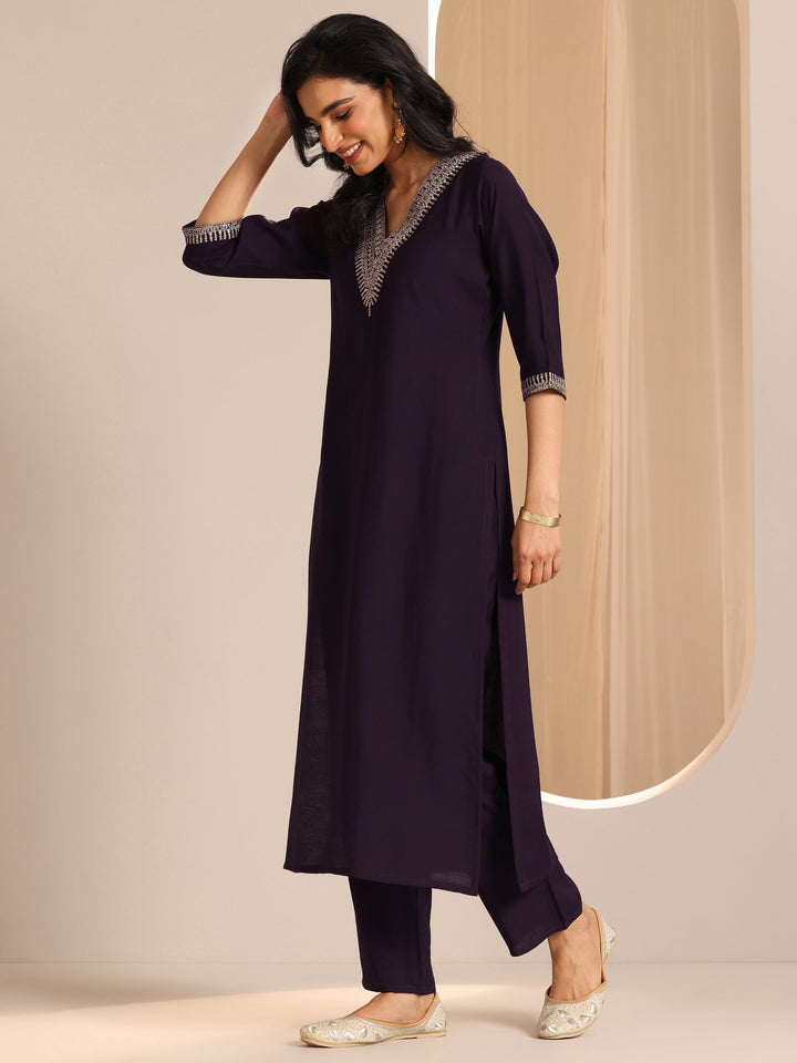 Burgundy Yoke Design Silk Blend Straight Suit Set With Dupatta