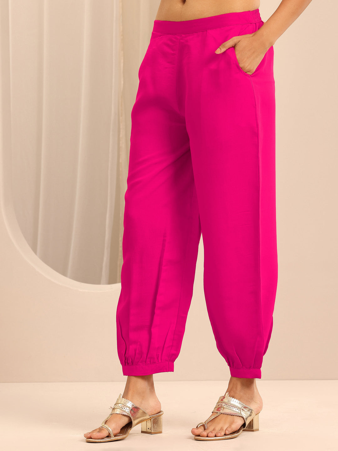 Pink Embellished Silk Blend Straight Suit Set With Dupatta