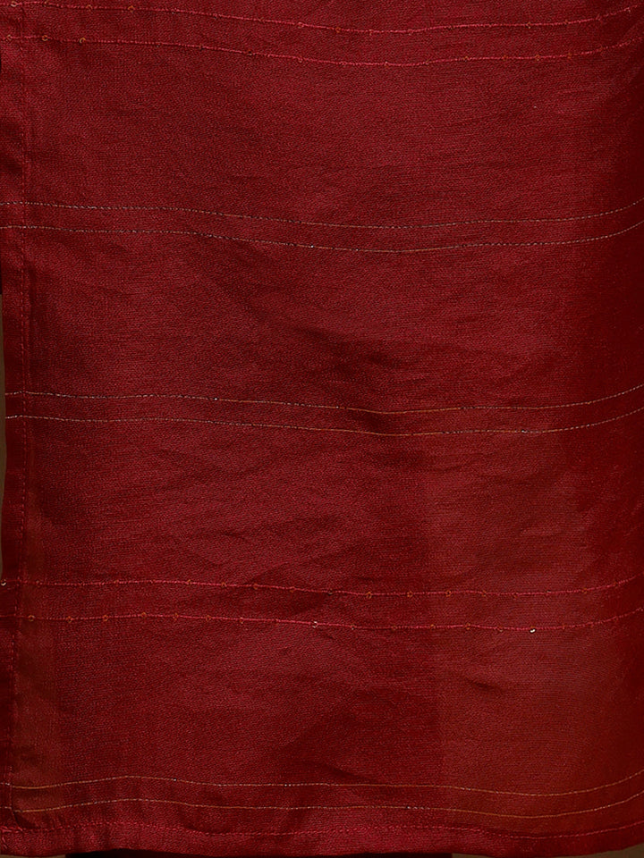 Pink Yoke Design Silk Blend Straight Suit With Dupatta