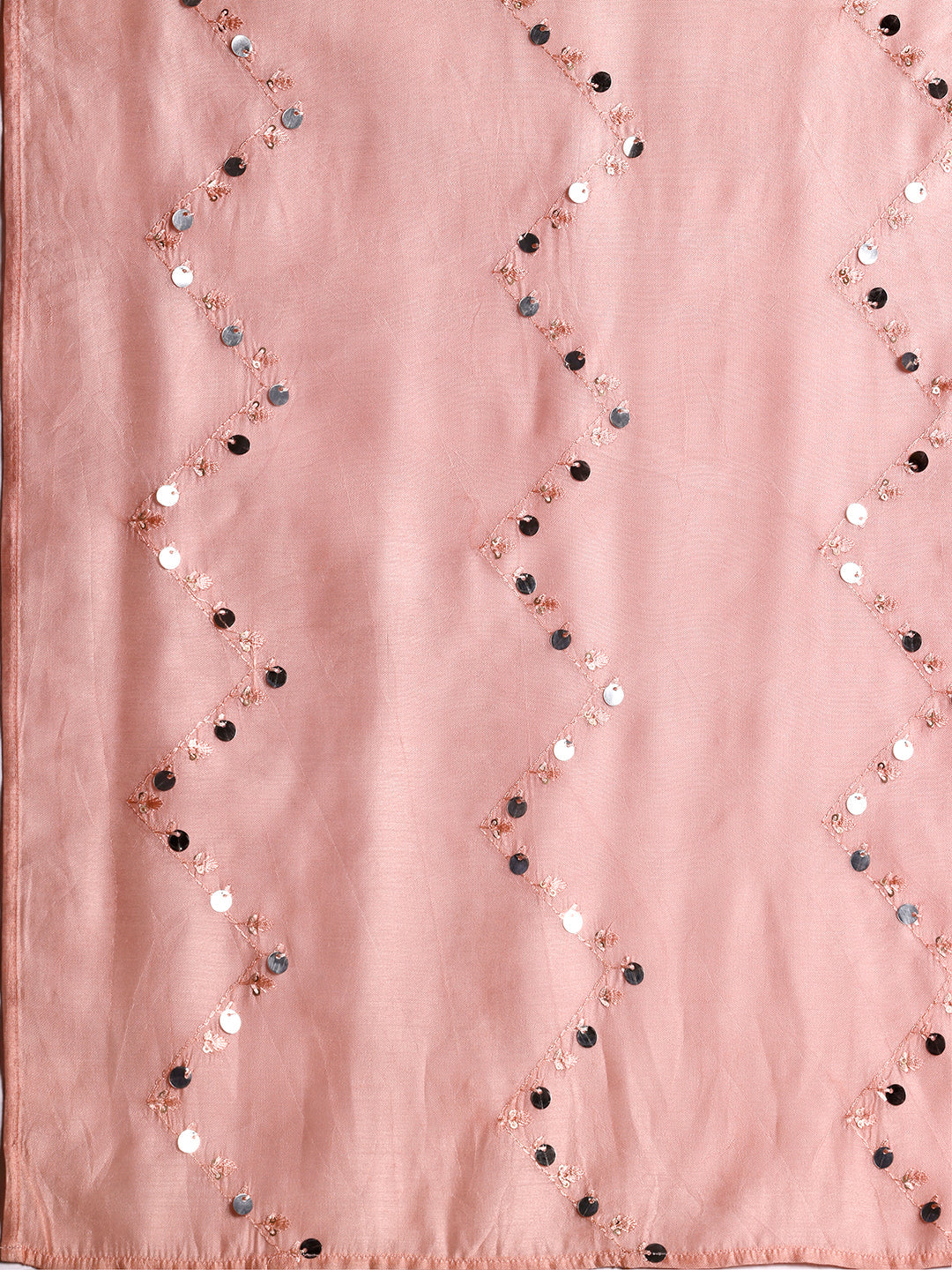 Peach Yoke Design Silk Blend Straight Suit With Dupatta