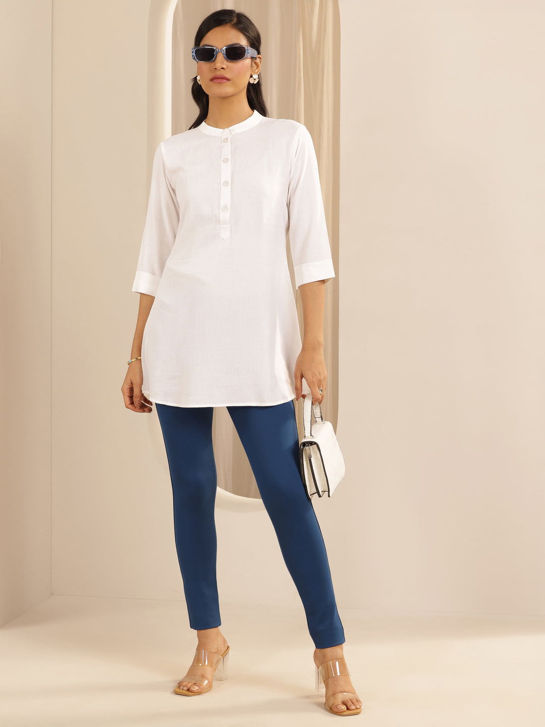 Teal Solid Rayon Blend Jegging