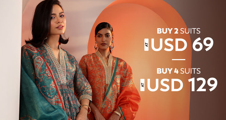 Festive Wear - Buy 2 Suits at USD 69 & 4 at USD 129