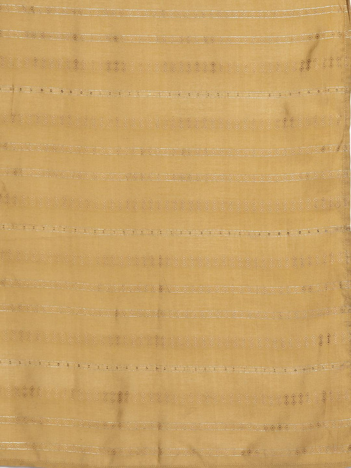 Mustard Yoke Design Silk Blend Straight Suit With Dupatta