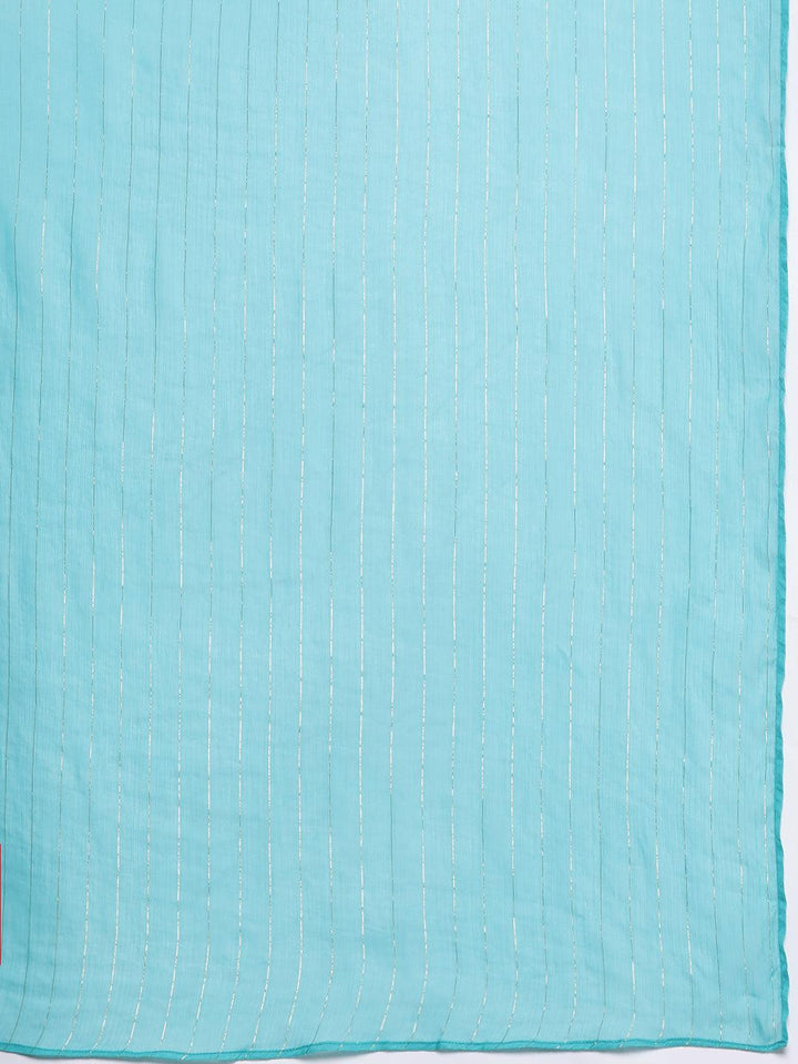 Off White Yoke Design Cotton Anarkali Suit With Dupatta