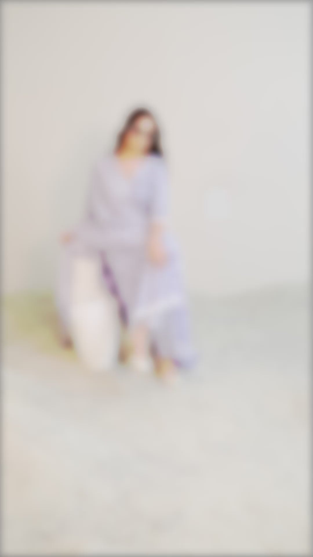 Lavender Printed Cotton Straight Suit Set With Dupatta