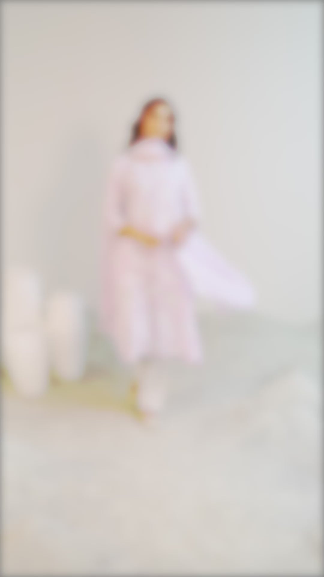 Lavender Printed Cotton Straight Suit Set With Dupatta