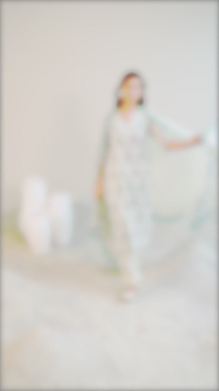 Off White Printed Cotton Straight  Suits With Dupatta