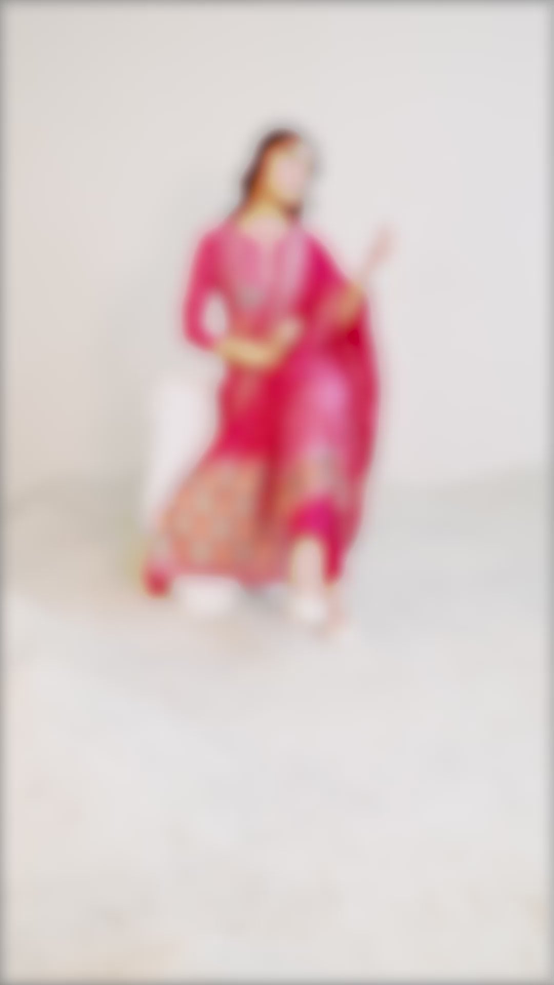 Pink Printed Silk Blend Straight Suit Set With Dupatta