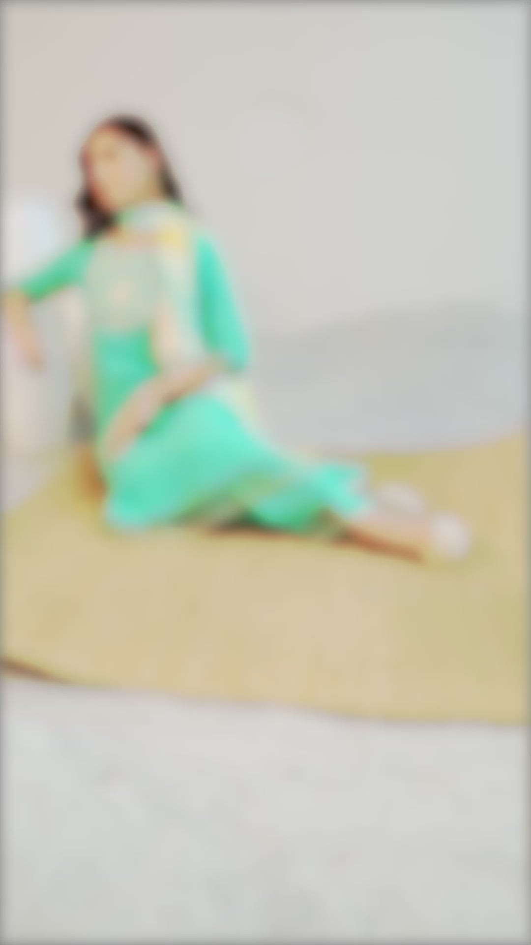 Turquoise Blue Yoke Design Muslin Straight Suit With Dupatta