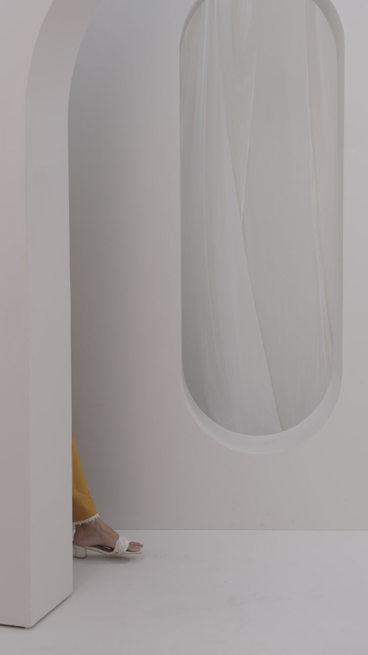 Orange Embroidered Cotton Straight Suit Set With Dupatta