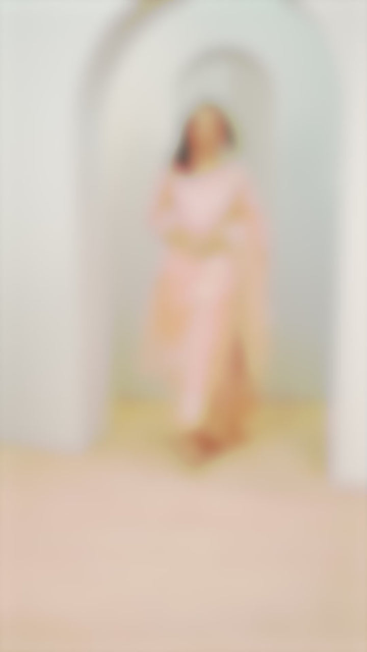 Peach Woven Design Chanderi Silk Straight Suit With Dupatta