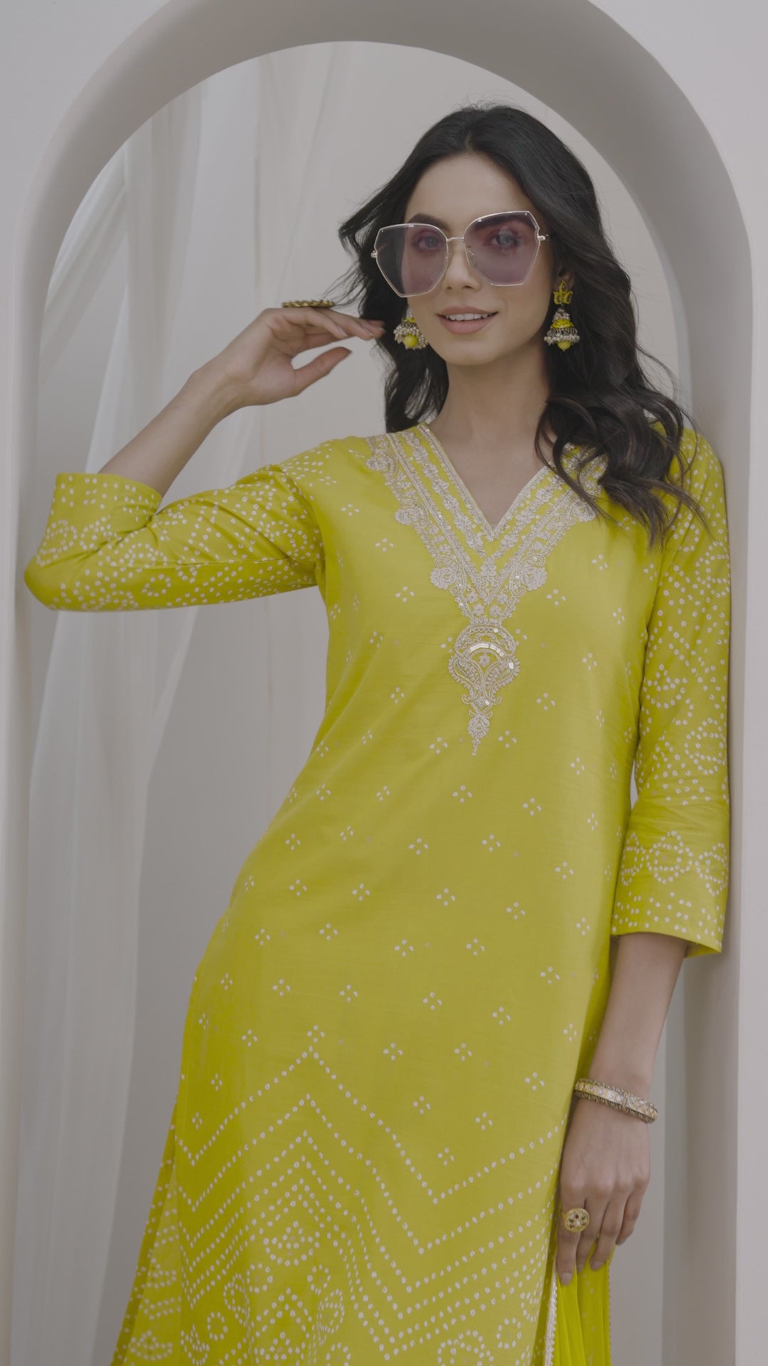 Mustard Printed Cotton Straight Suit Set With Dupatta