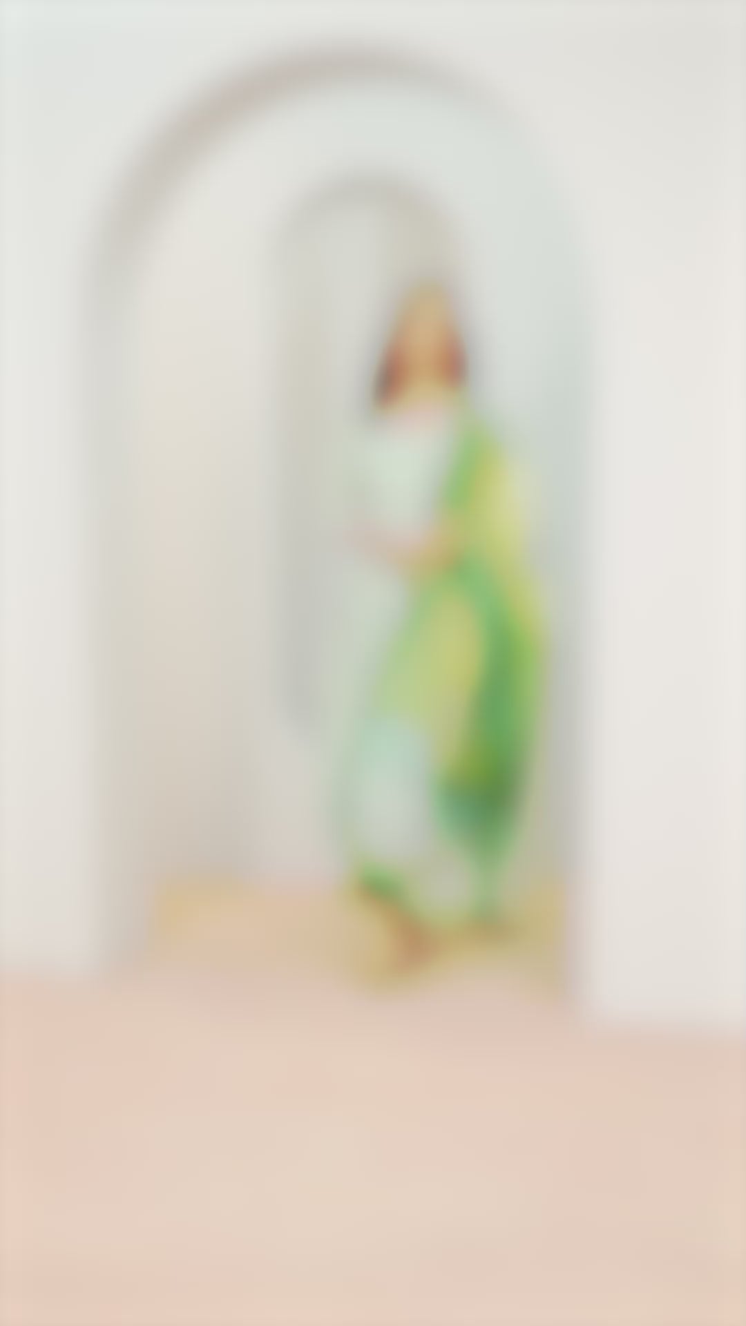 Green Printed Silk Blend Straight Suit With Dupatta