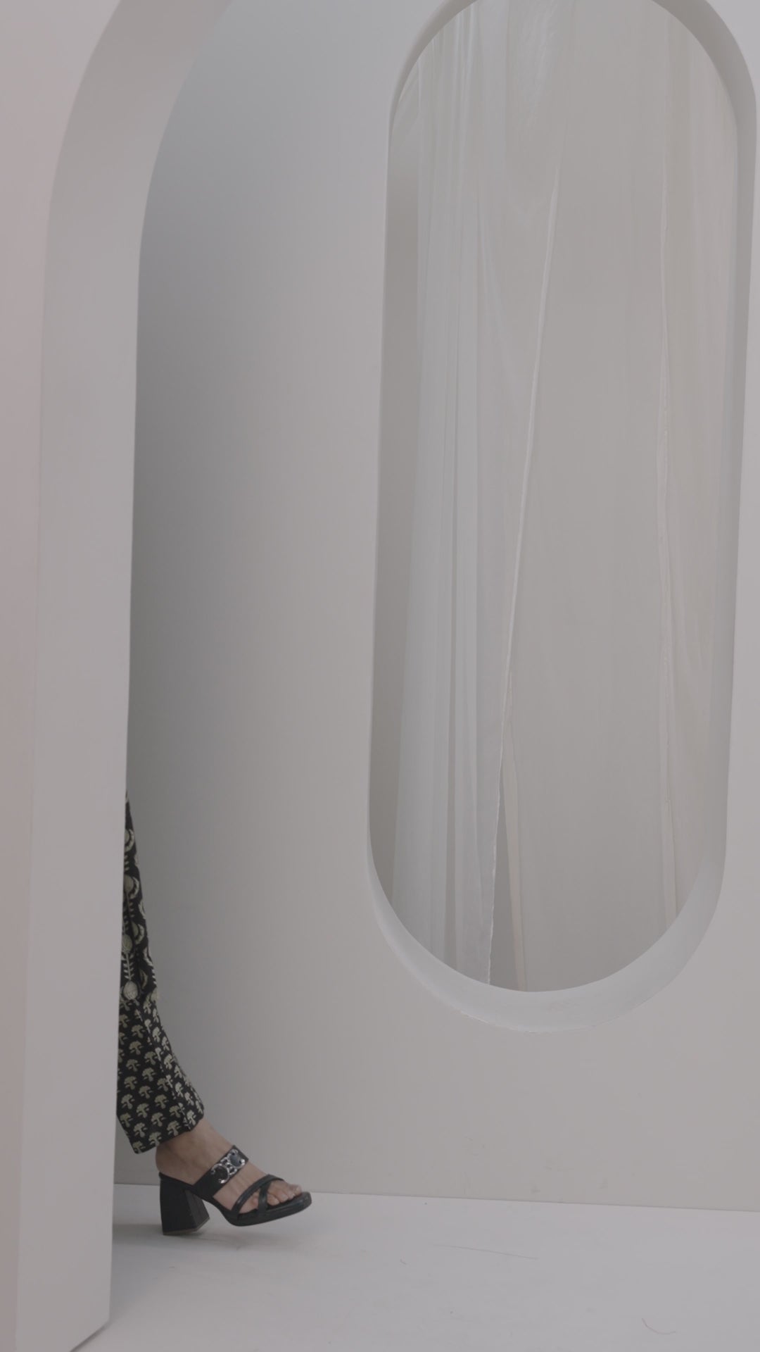 Black Printed Cotton A-Line Kurta Set