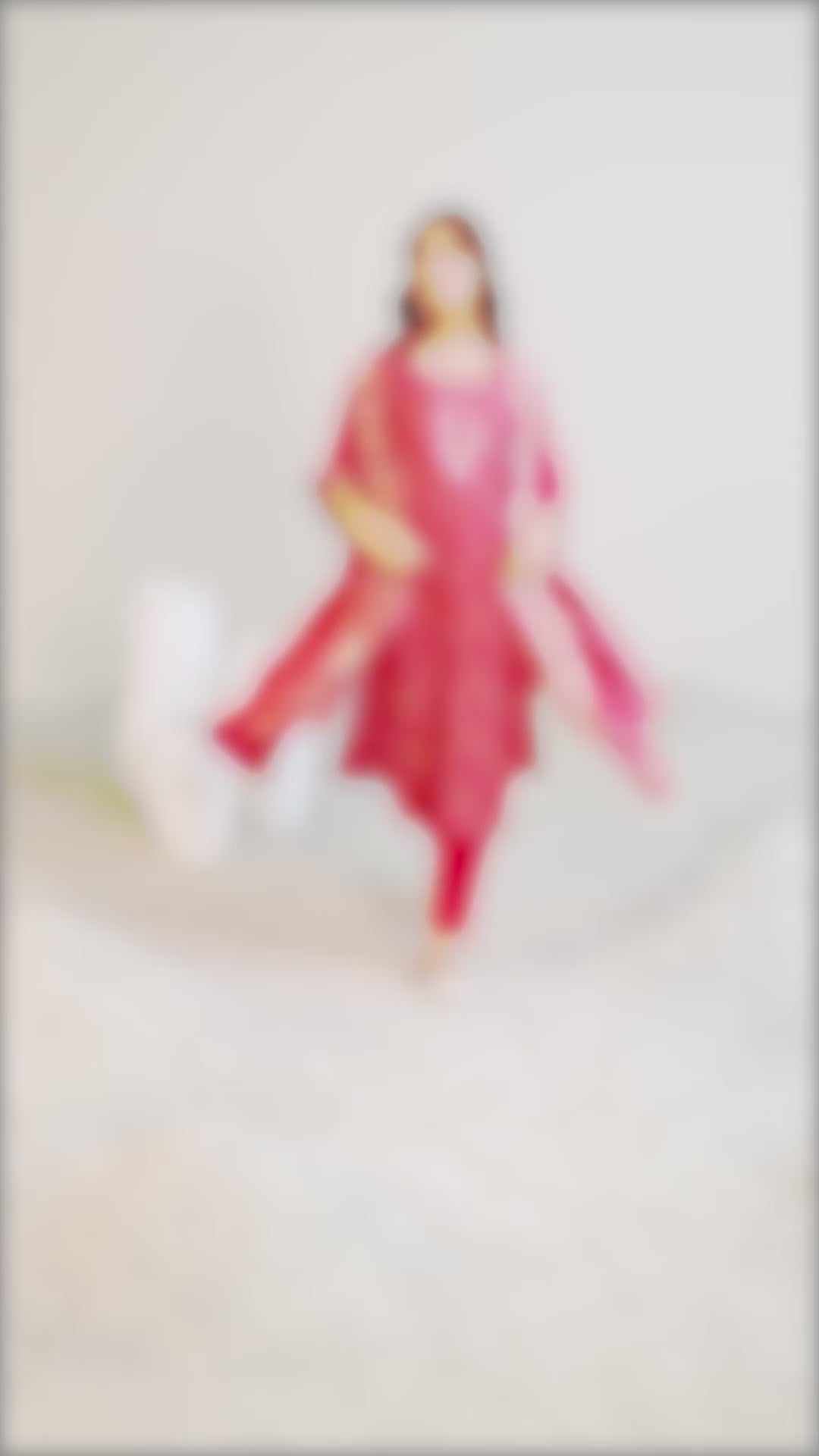 Pink Printed Silk Blend Straight Suit Set With Dupatta