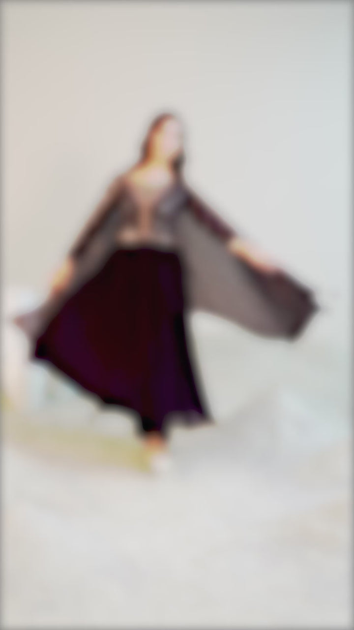 Purple Embroidered Georgette Anarkali Suit With Dupatta