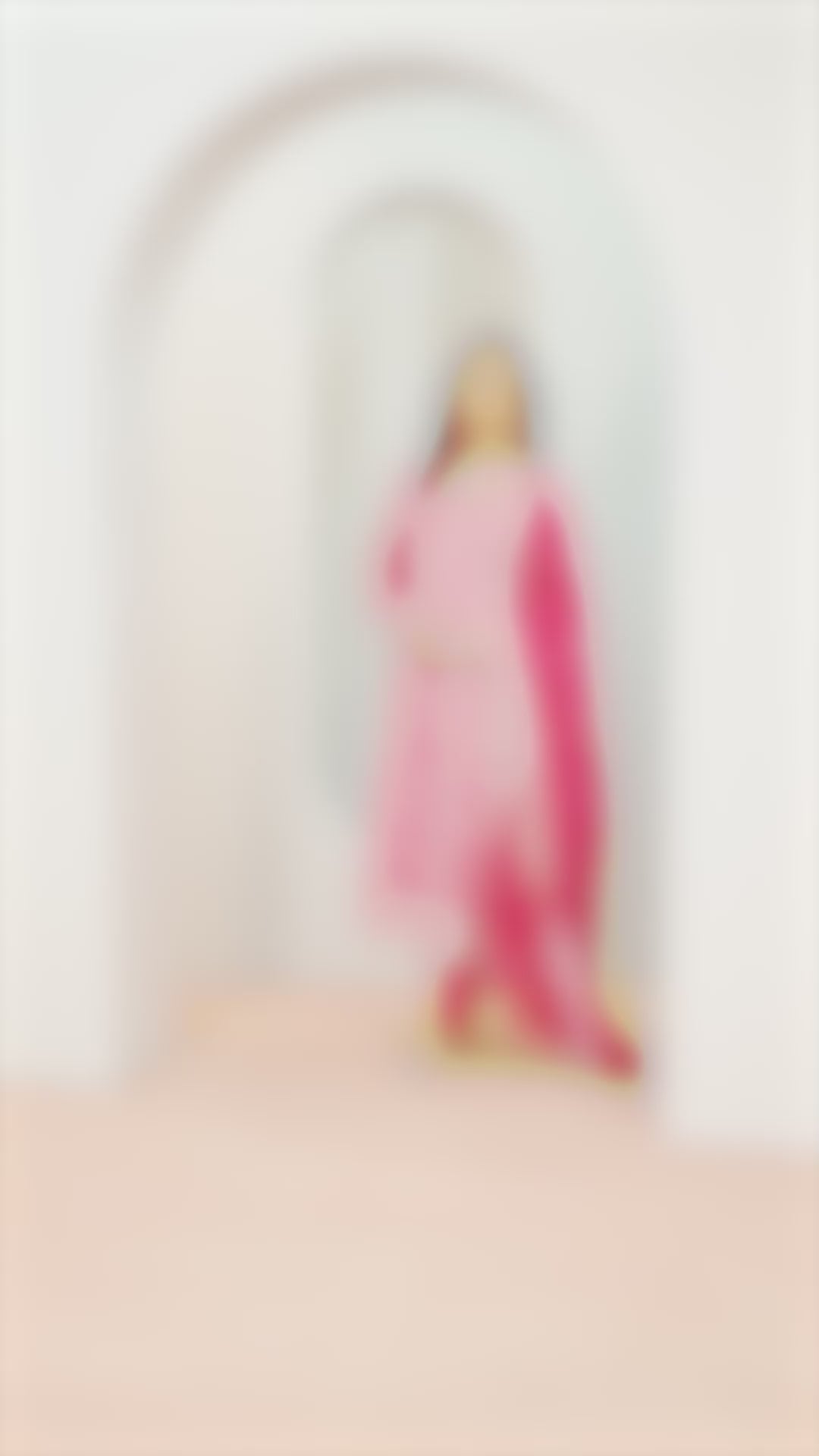 Pink Embroidered Silk Blend Straight Suits With Dupatta