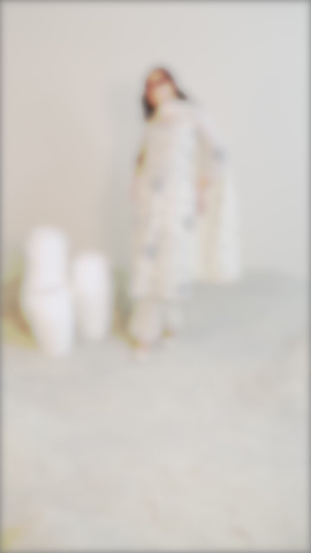 Off White Embroidered Cotton Straight Suit Set With Dupatta