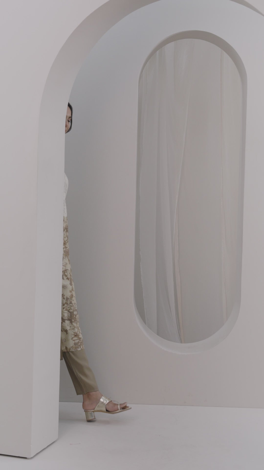 Brown Printed Silk Blend Straight Suit With Dupatta