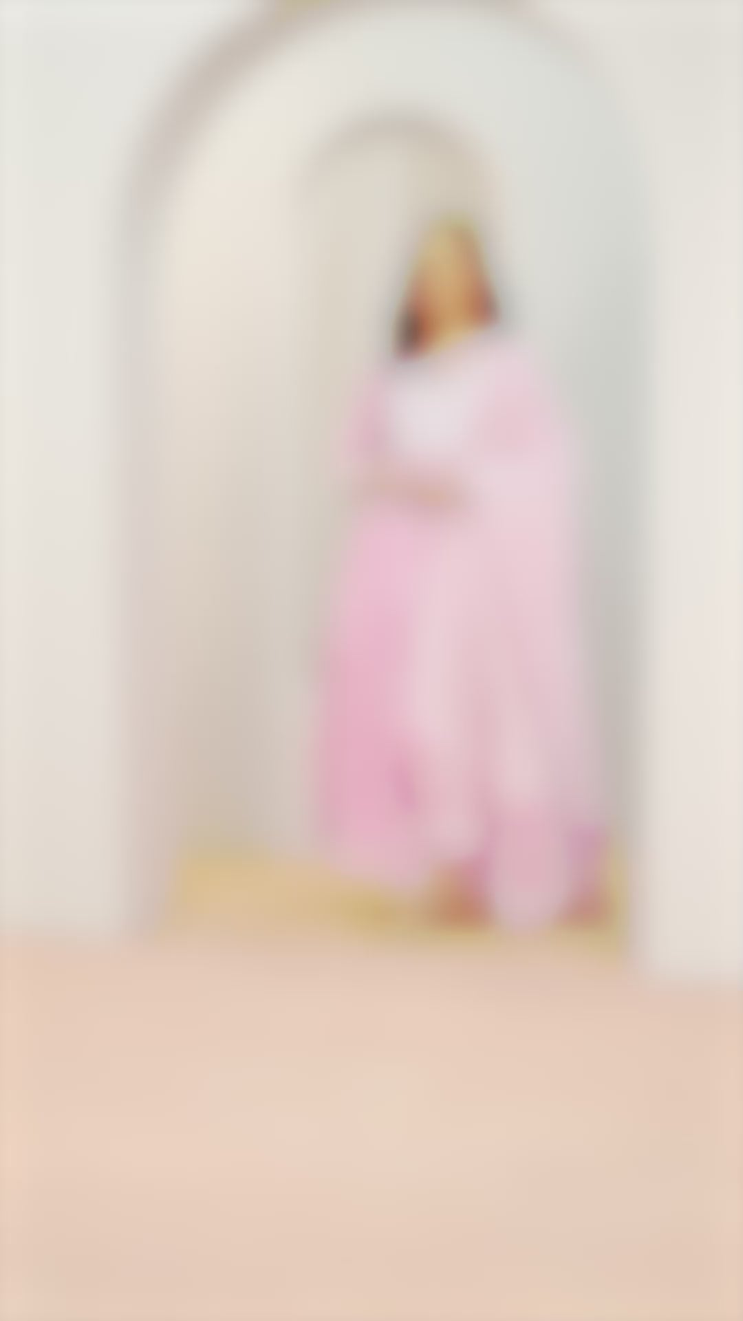 Pink Printed Cotton Anarkali  Suits With Dupatta