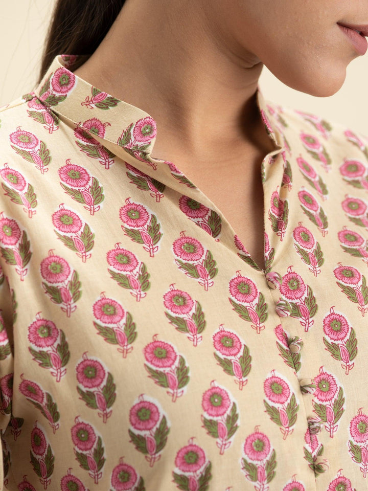 Off-White Printed Kurta Set