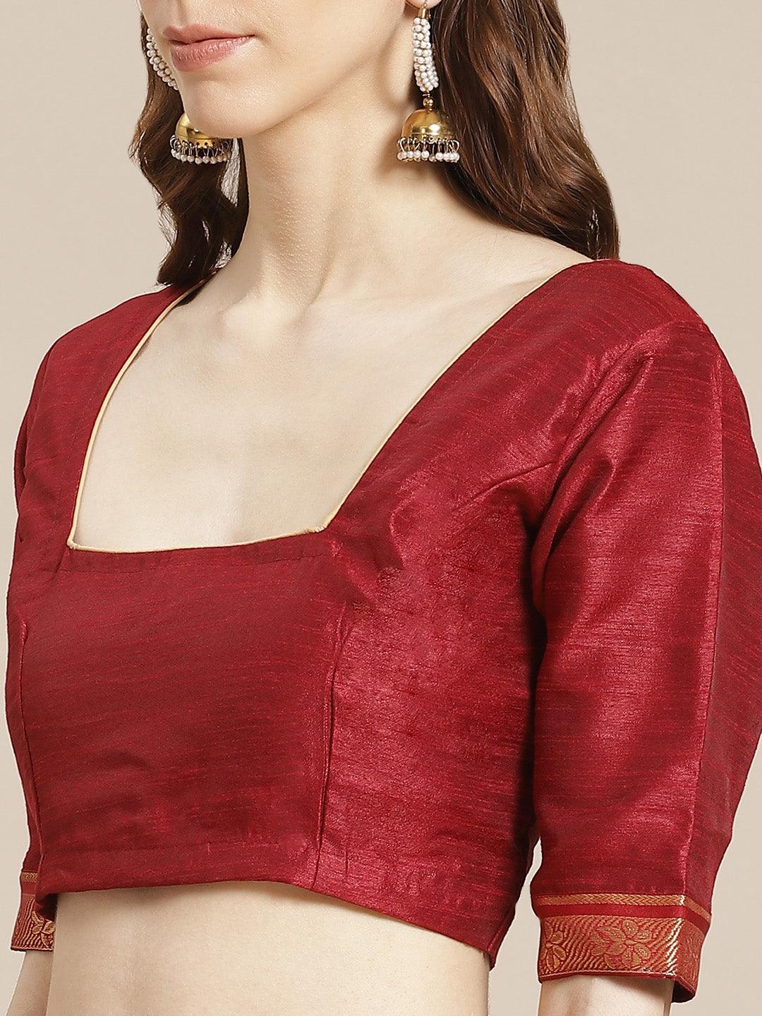 Maroon Printed Chiffon Saree - ShopLibas