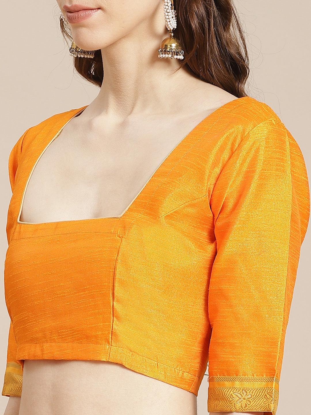 Yellow Printed Chiffon Saree - ShopLibas