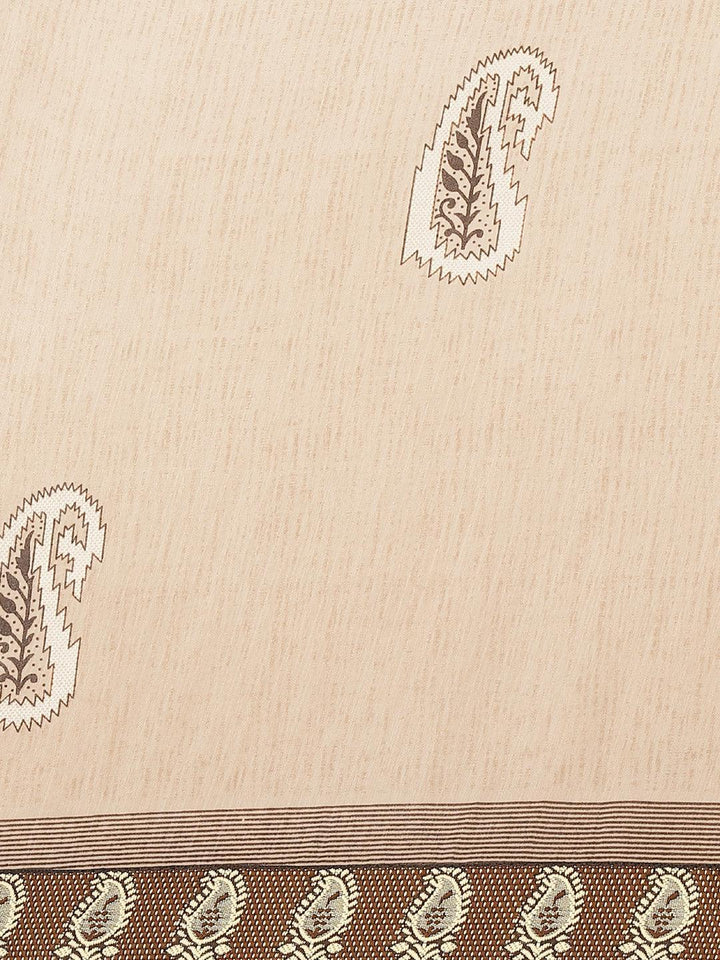 Beige Striped Chiffon Saree