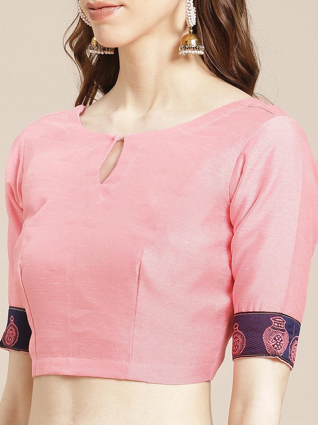 Pink Printed Chiffon Saree - ShopLibas