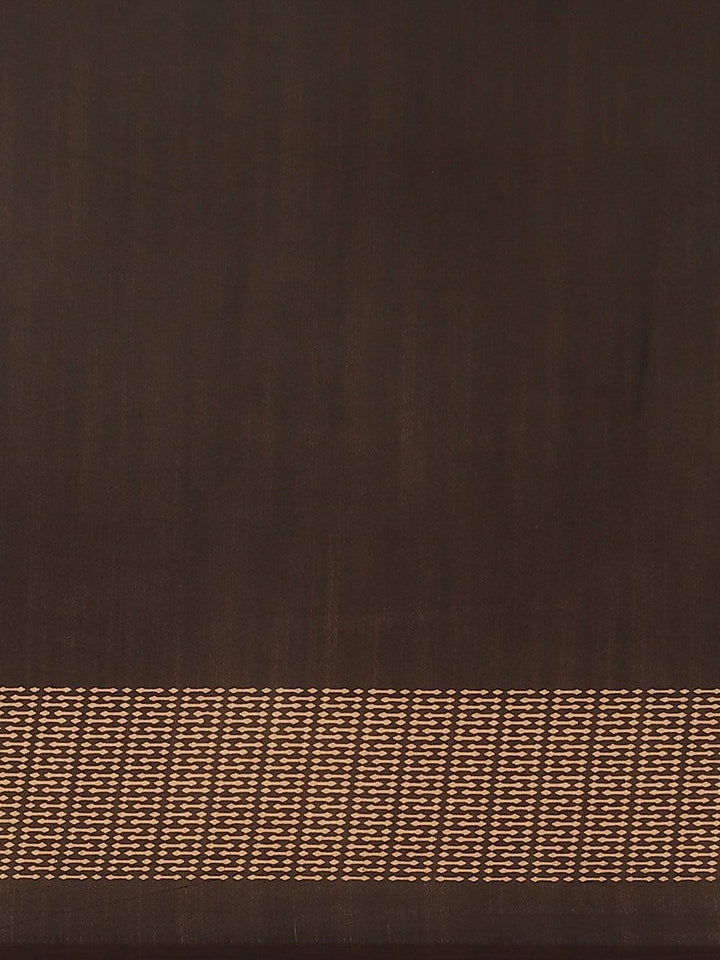 Brown Printed Chiffon Saree