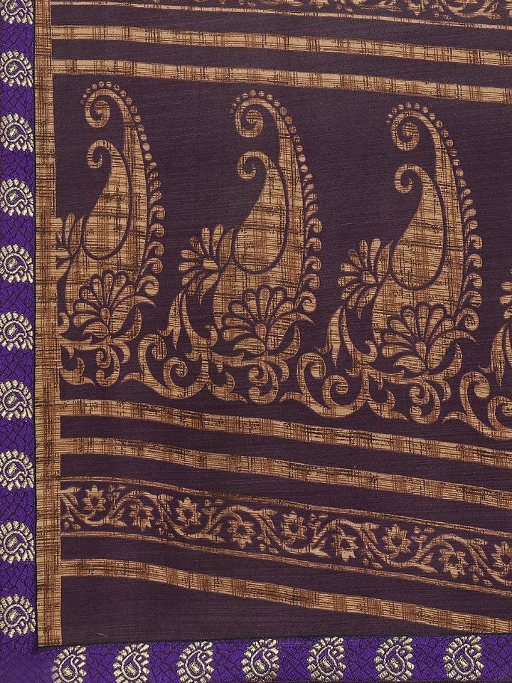 Blue Printed Chiffon Saree