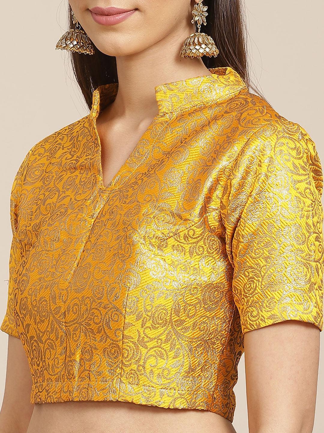 Yellow Solid Georgette Saree - ShopLibas