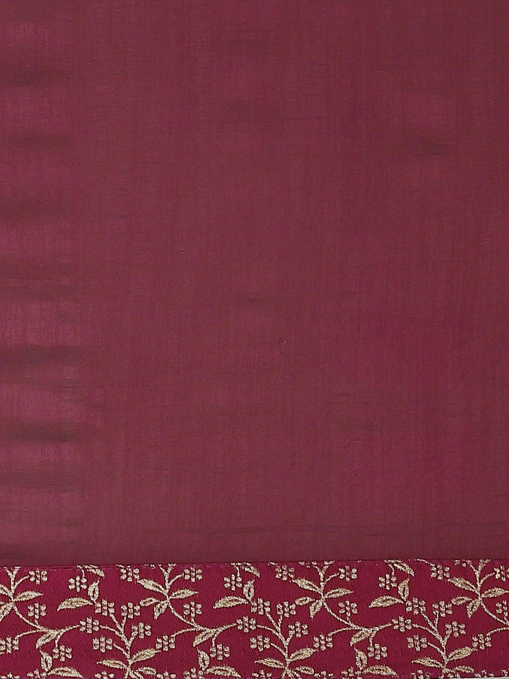 Purple Solid Chiffon Saree