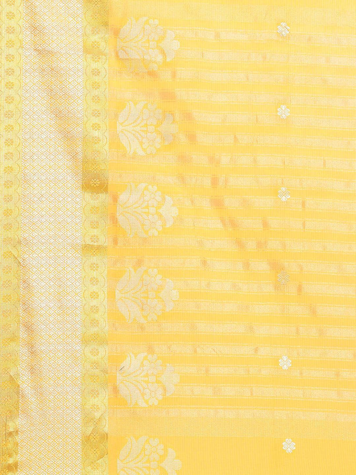 Yellow Woven Design Cotton Saree