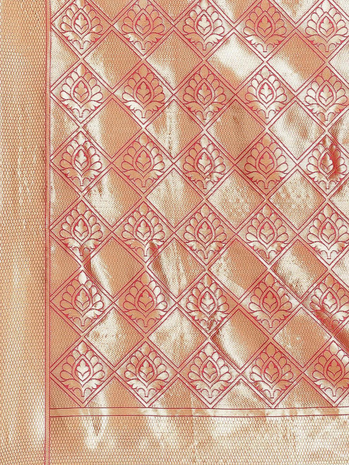 Blue Printed Brocade Saree