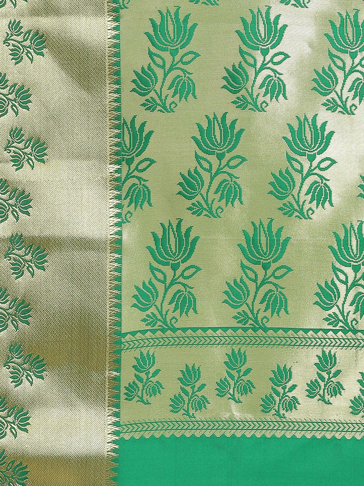 Red Woven Design Brocade Saree