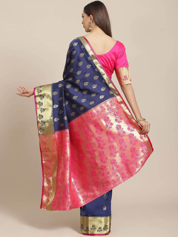 Blue Woven Design Brocade Saree