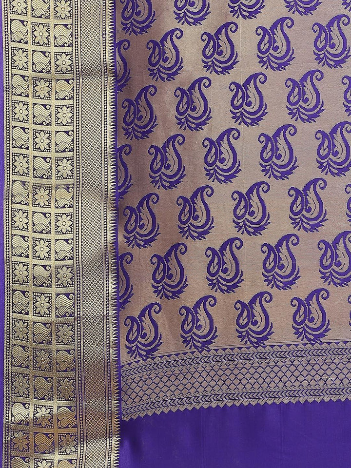 Orange Woven Design Brocade Saree